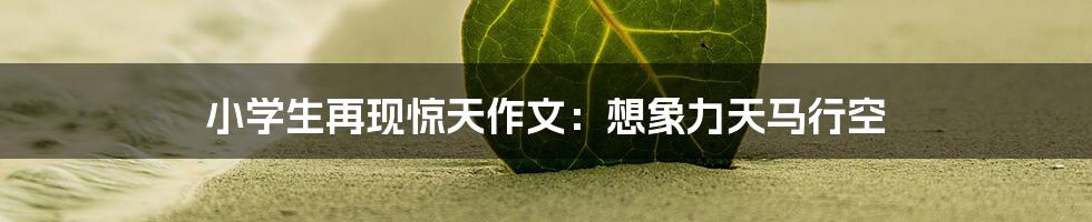 小学生再现惊天作文：想象力天马行空