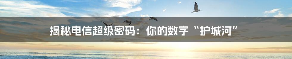 揭秘电信超级密码:你的数字“护城河”