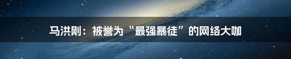 马洪刚:被誉为“最强暴徒”的网络大咖