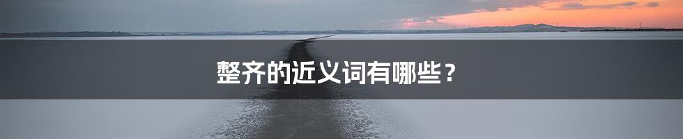 整齐的近义词有哪些?