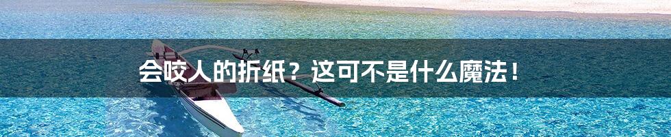 会咬人的折纸?这可不是什么魔法!