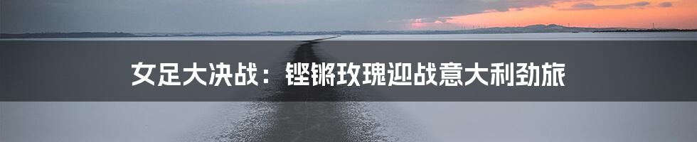 女足大决战:铿锵玫瑰迎战意大利劲旅