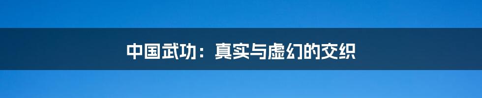 中国武功：真实与虚幻的交织
