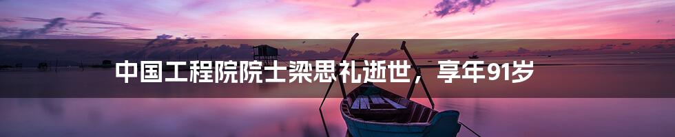 中国工程院院士梁思礼逝世,享年91岁