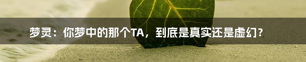 梦灵:你梦中的那个TA,到底是真实还是虚幻?