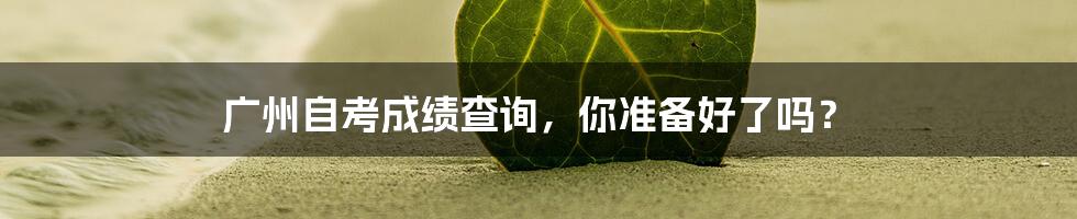 广州自考成绩查询,你准备好了吗?