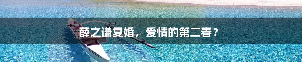 薛之谦复婚,爱情的第二春?