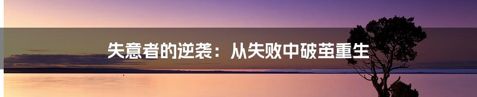 失意者的逆袭:从失败中破茧重生