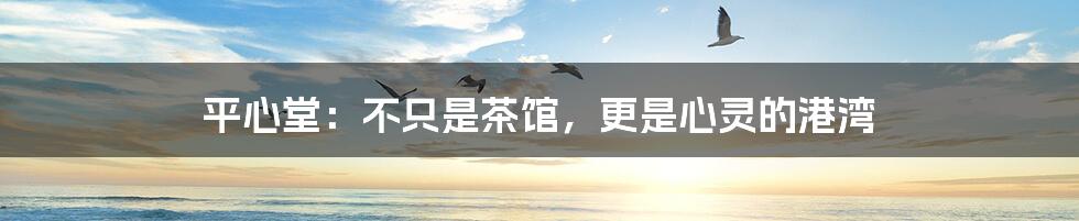 平心堂:不只是茶馆,更是心灵的港湾