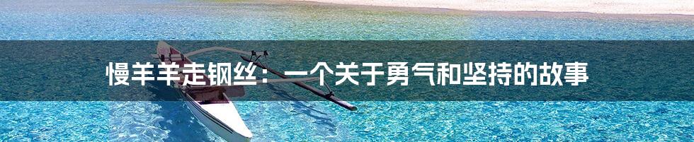 慢羊羊走钢丝:一个关于勇气和坚持的故事