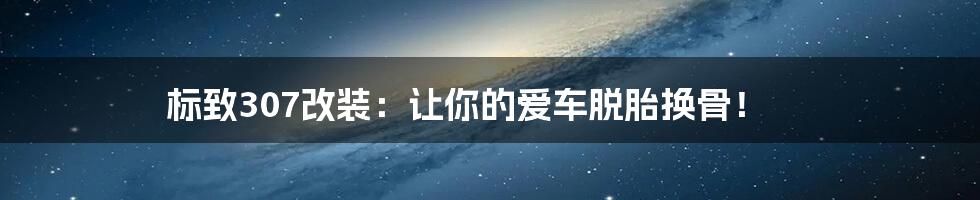 标致307改装:让你的爱车脱胎换骨!