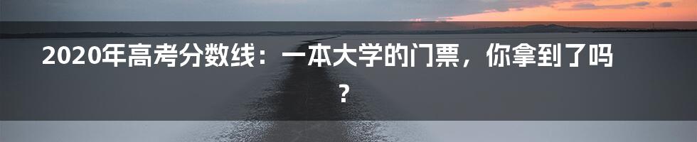 2020年高考分数线:一本大学的门票,你拿到了吗?