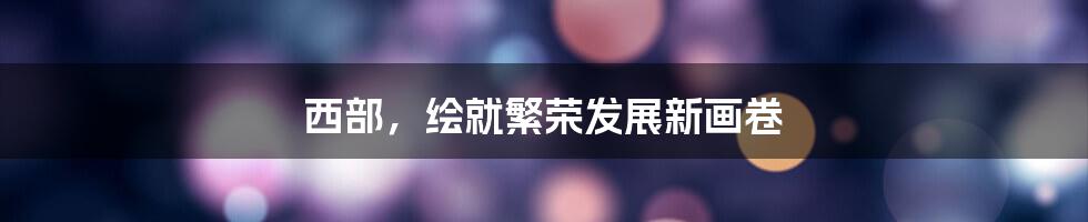 西部,绘就繁荣发展新画卷