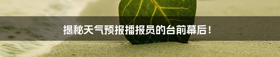 揭秘天气预报播报员的台前幕后!