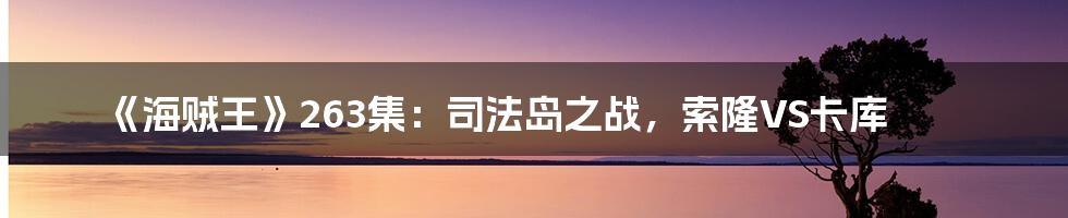《海贼王》263集:司法岛之战,索隆VS卡库
