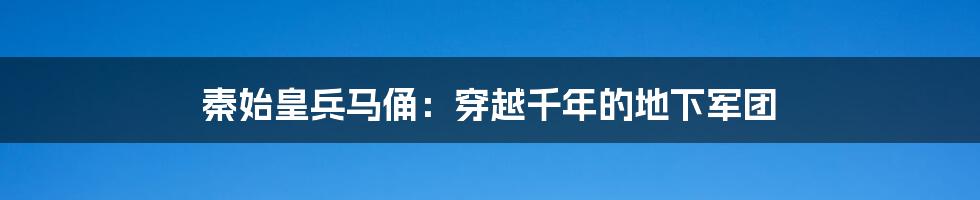秦始皇兵马俑:穿越千年的地下军团