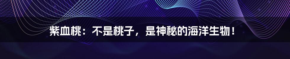 紫血桃:不是桃子,是神秘的海洋生物!