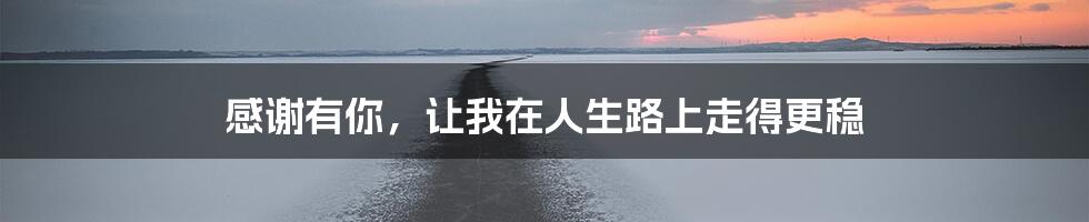 感谢有你,让我在人生路上走得更稳