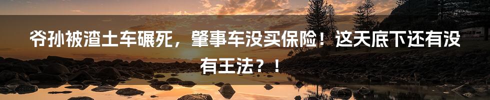 爷孙被渣土车碾死,肇事车没买保险!这天底下还有没有王法?!