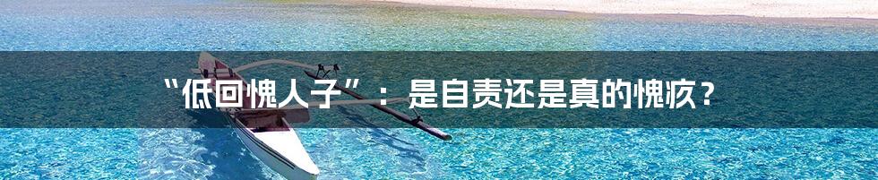 “低回愧人子”:是自责还是真的愧疚?