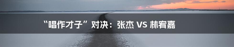 “唱作才子”对决:张杰 VS 林宥嘉