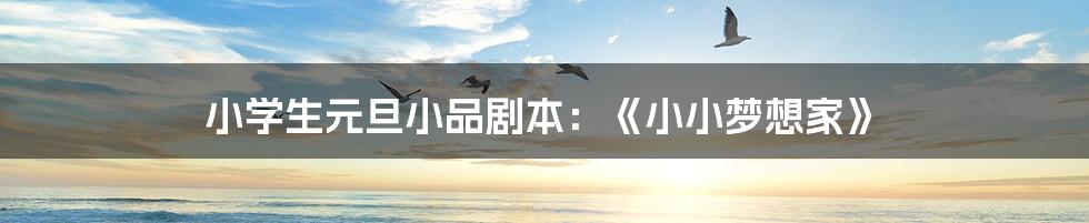 小学生元旦小品剧本:《小小梦想家》