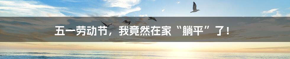 五一劳动节，我竟然在家“躺平”了！