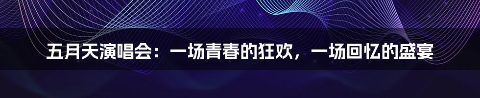 五月天演唱会:一场青春的狂欢,一场回忆的盛宴