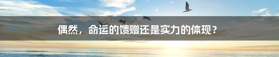 偶然,命运的馈赠还是实力的体现?