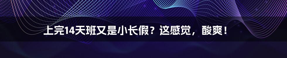 上完14天班又是小长假?这感觉,酸爽!