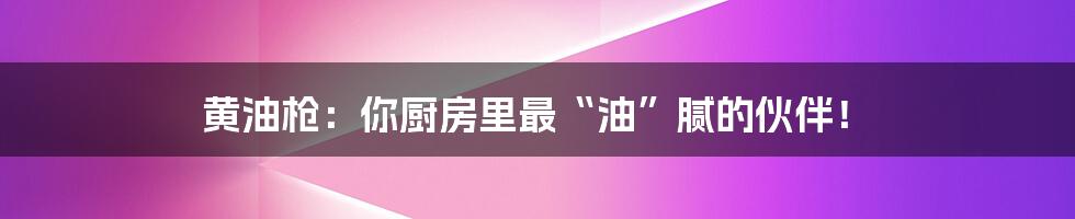 黄油枪:你厨房里最“油”腻的伙伴!