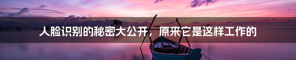 人脸识别的秘密大公开,原来它是这样工作的