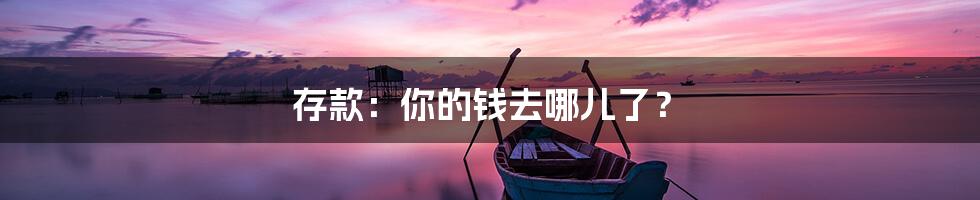 存款：你的钱去哪儿了？