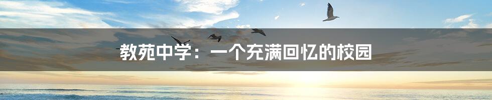 教苑中学:一个充满回忆的校园