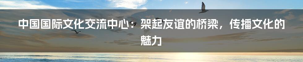 中国国际文化交流中心:架起友谊的桥梁,传播文化的魅力