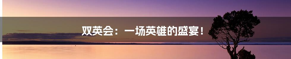 双英会:一场英雄的盛宴!