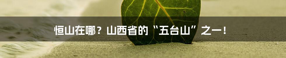 恒山在哪?山西省的“五台山”之一!
