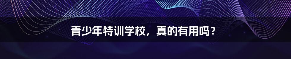 青少年特训学校,真的有用吗?