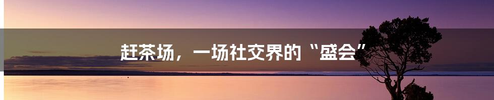 赶茶场，一场社交界的“盛会”