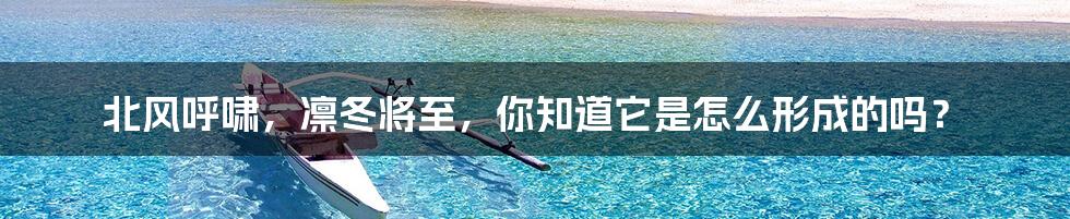 北风呼啸,凛冬将至,你知道它是怎么形成的吗?