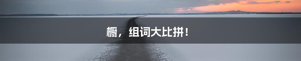 橱,组词大比拼!