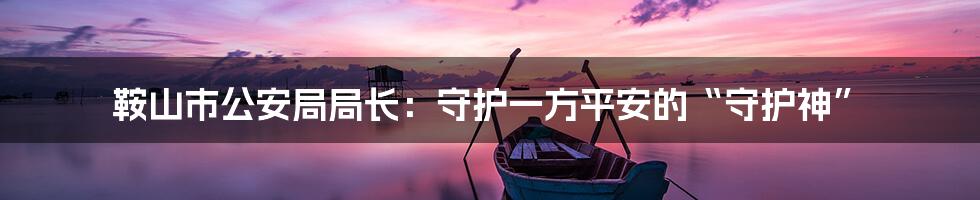 鞍山市公安局局长:守护一方平安的“守护神”