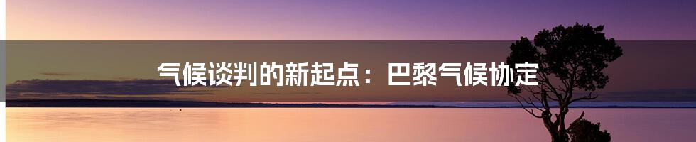 气候谈判的新起点:巴黎气候协定
