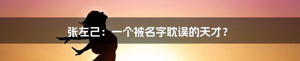 张左己:一个被名字耽误的天才?