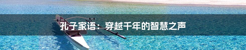 孔子家语:穿越千年的智慧之声