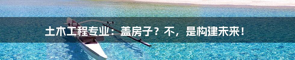 土木工程专业:盖房子?不,是构建未来!