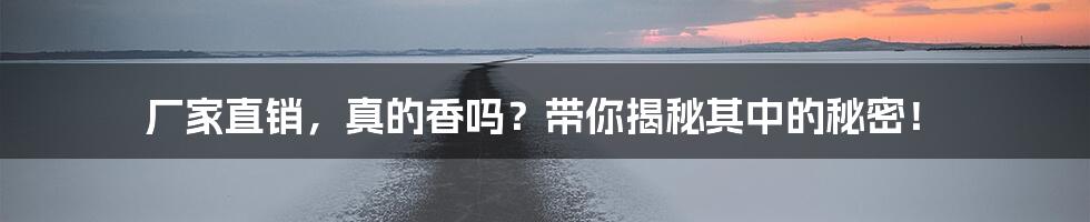 厂家直销，真的香吗？带你揭秘其中的秘密！