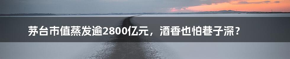 茅台市值蒸发逾2800亿元,酒香也怕巷子深?