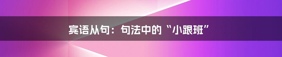 宾语从句:句法中的“小跟班”