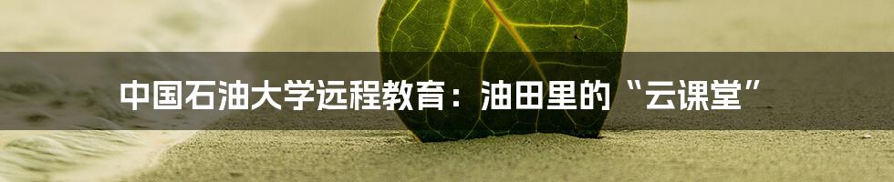 中国石油大学远程教育:油田里的“云课堂”